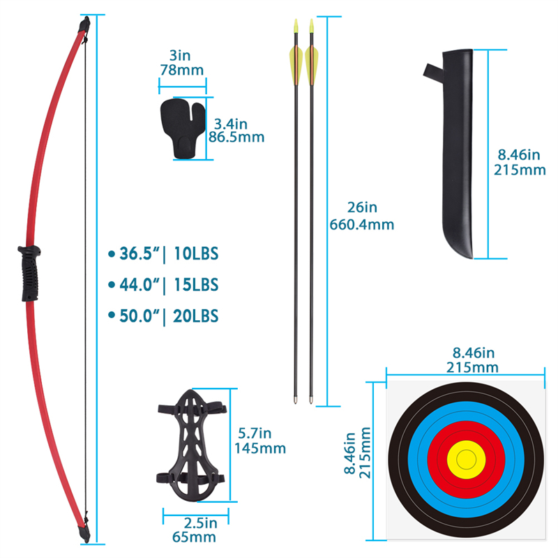 210038 Nika íjászat 44 hüvelyk 15 font ifjúsági íj íjász számára&indoor Target forgatás