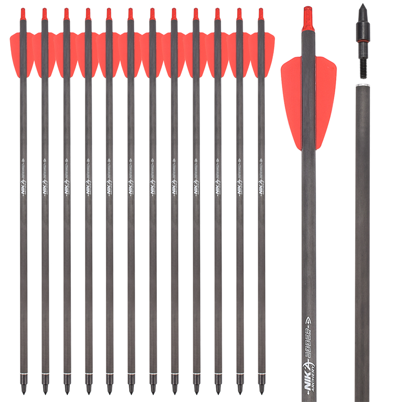 Nika íjászat 113182-02 15inch ID6.2MM COBRA RX Carbon Crossbow Bolt Cobra rendszer Crossbow vadászat